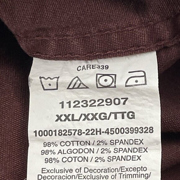 Wrangler Button Up Chambray Shirt Men’s 2XL Cotton Stretch Long Sleeve Maroon - Picture 7 of 10